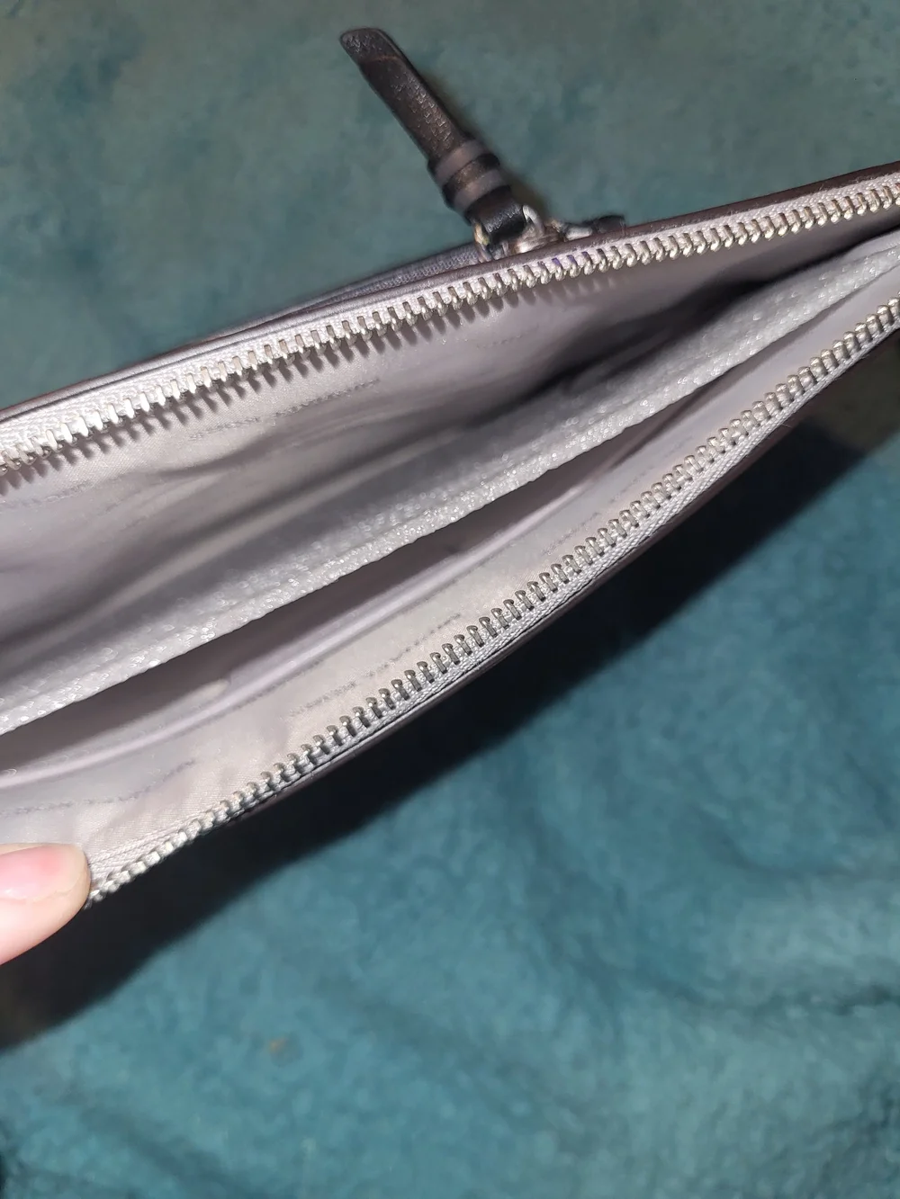 Michael Kors Toupe & Black Wristlet Clutch